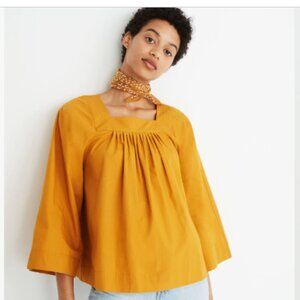 Madewell Square Neck Top Bronzed Leaf/Gold XXS